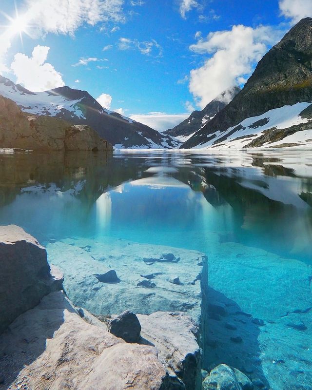 Bispevatnet lake below Bispen near Trollstigen