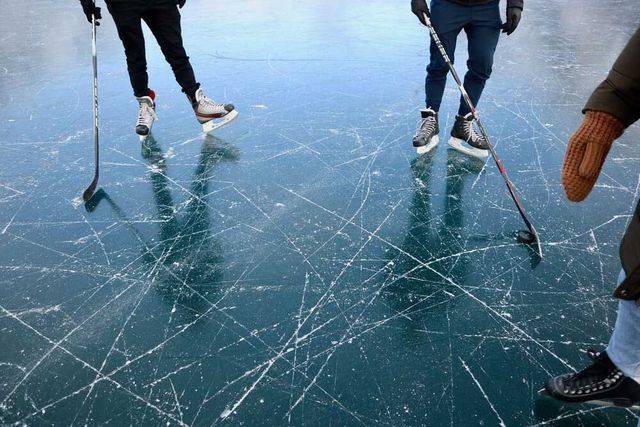Skating on clear natural ice in Romsdalen