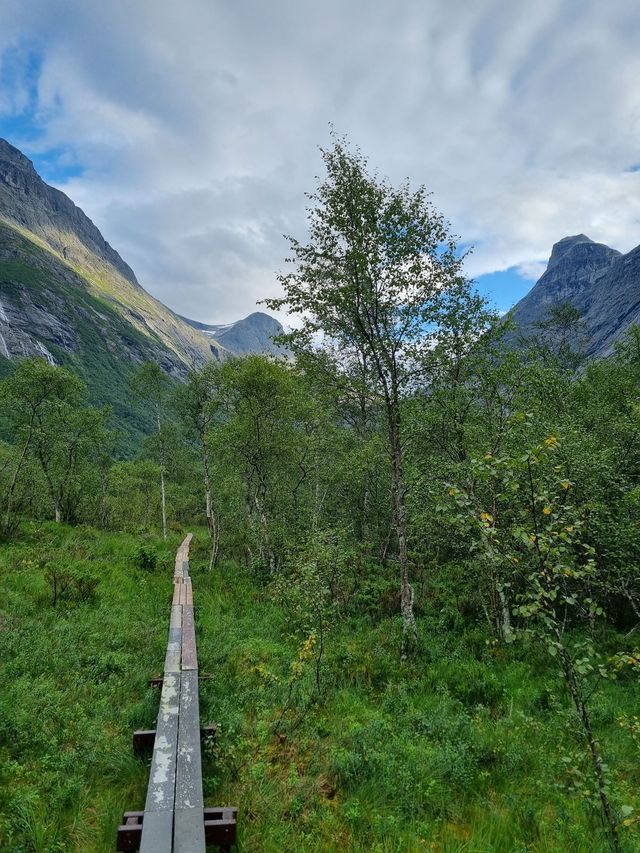 Trail running on the boardwalk in Isterdalen