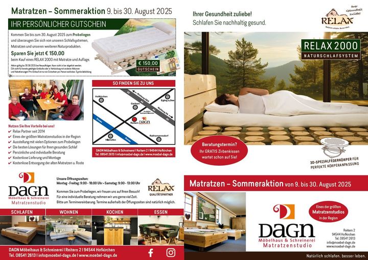 Aktueller Flyer Matratzen Sommeraktion 