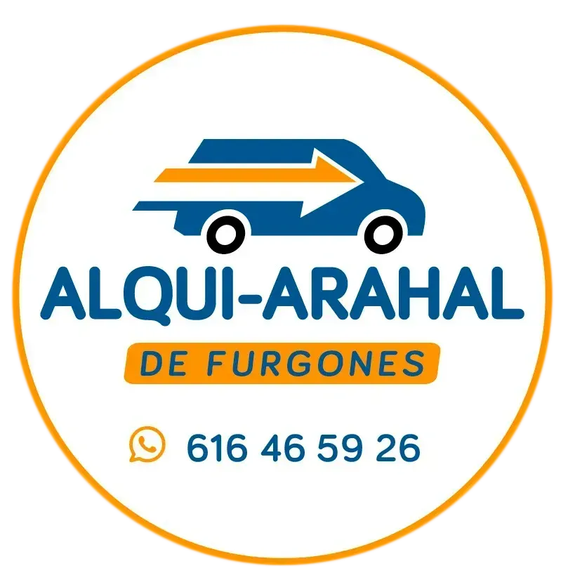 A logo for a company called alqui-arahal de furgones