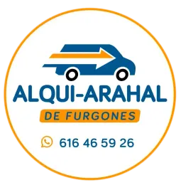 A logo for a company called alqui-arahal de furgones