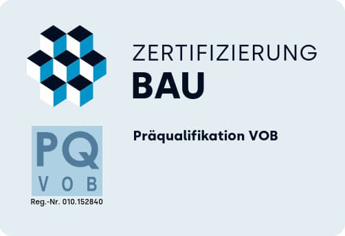 Zertifizierung Bau PQ VOB Logo