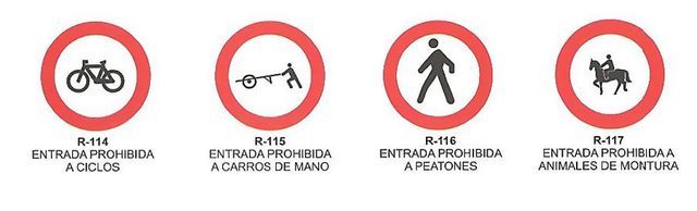 Una fila de círculos rojos con una persona montando a caballo en el medio.