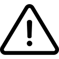 Un triángulo blanco y negro con un signo de exclamación dentro.