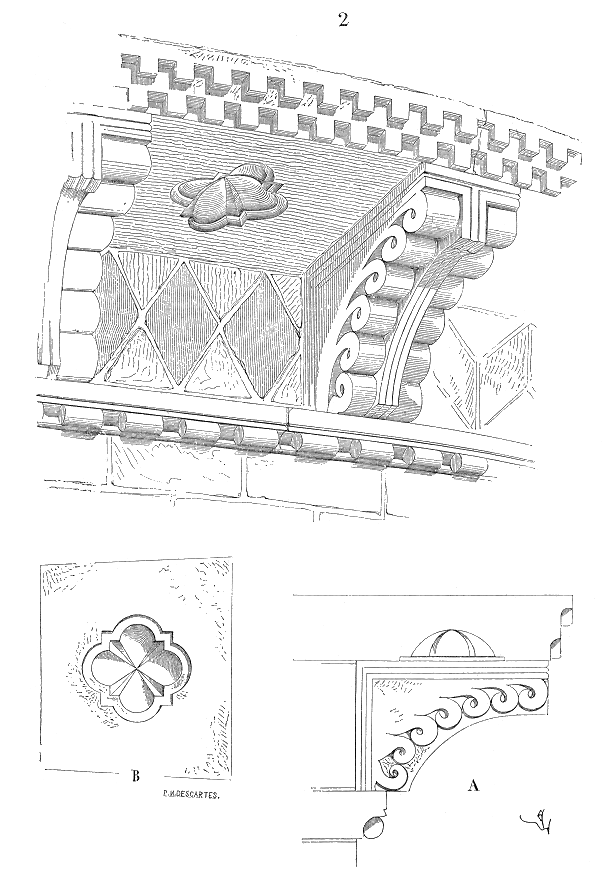 Croquis moulures d'un bâtiment historique