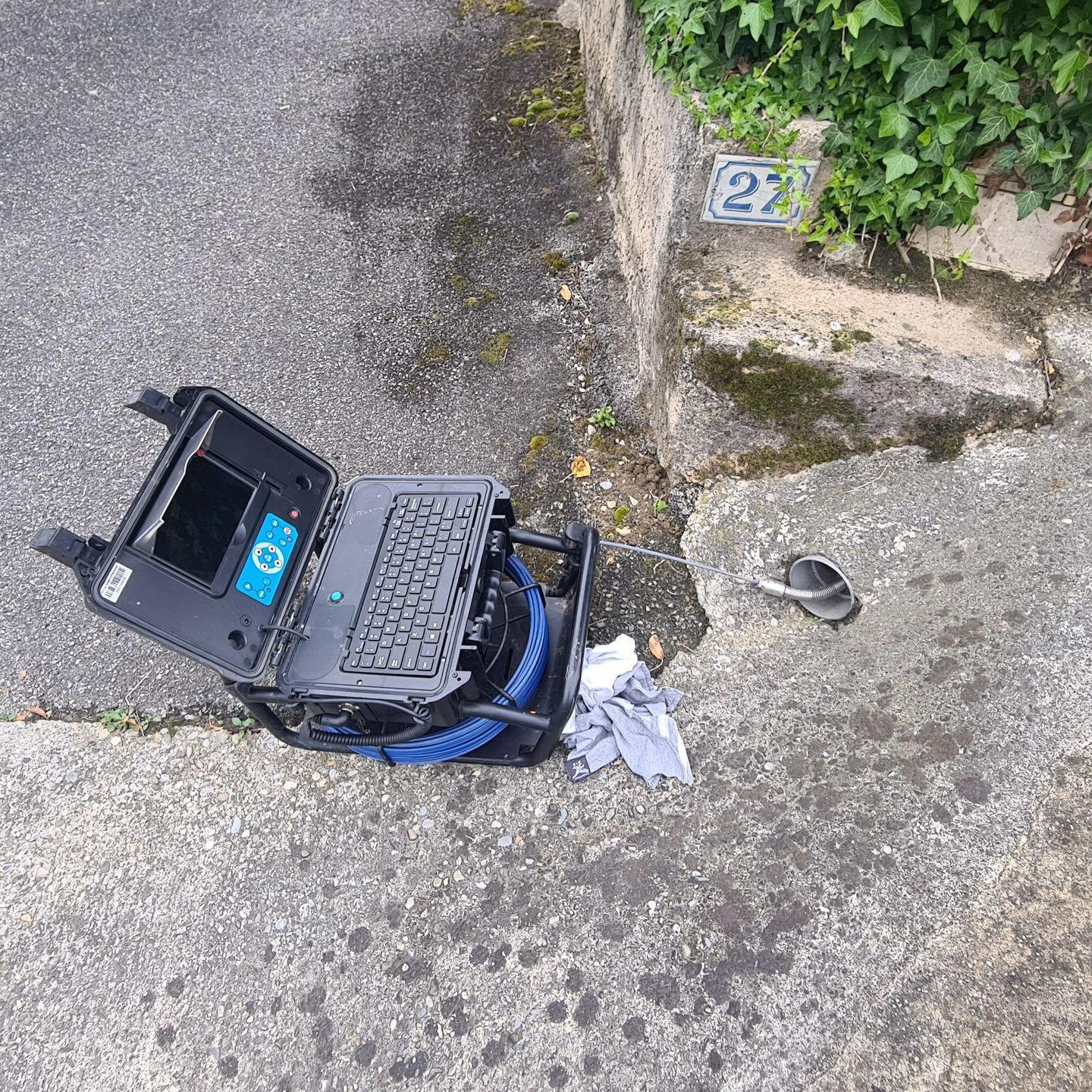 Une inspection vidéo de canalisation.