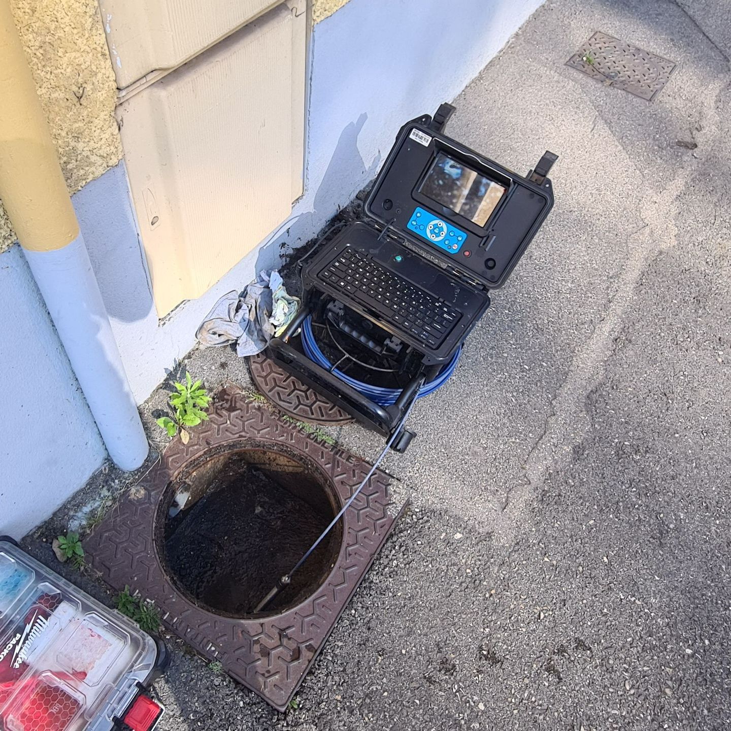 Inspection vidéo dans une canalisation.