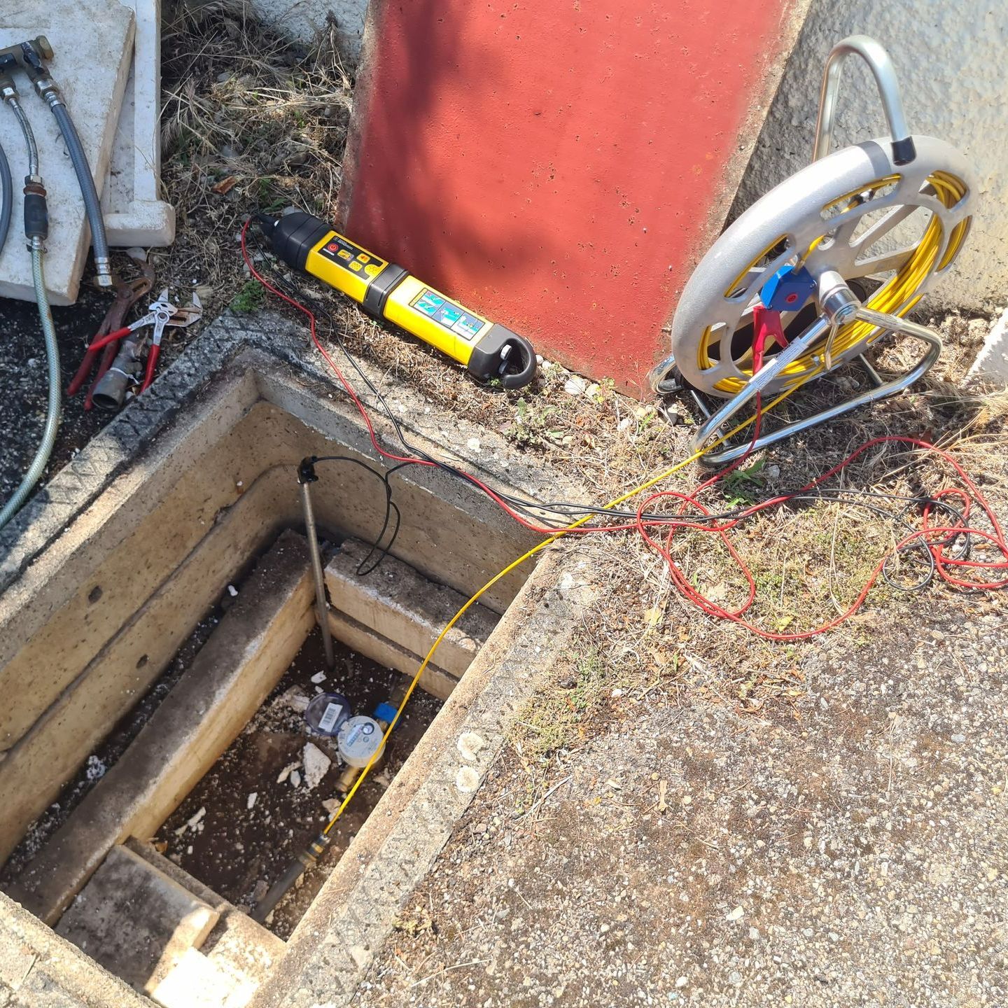 Gaz traceur dans une canalisation.