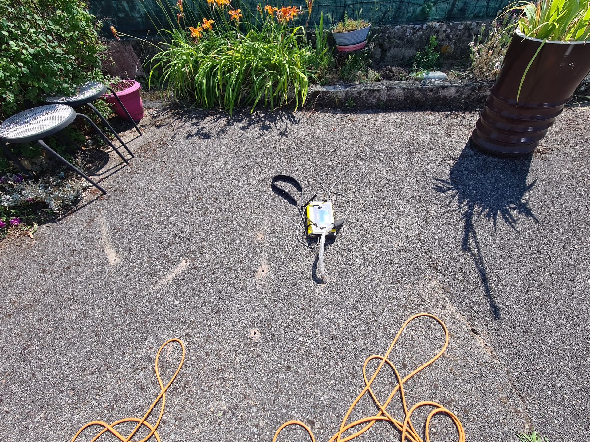 Traçage du réseau dans un jardin.