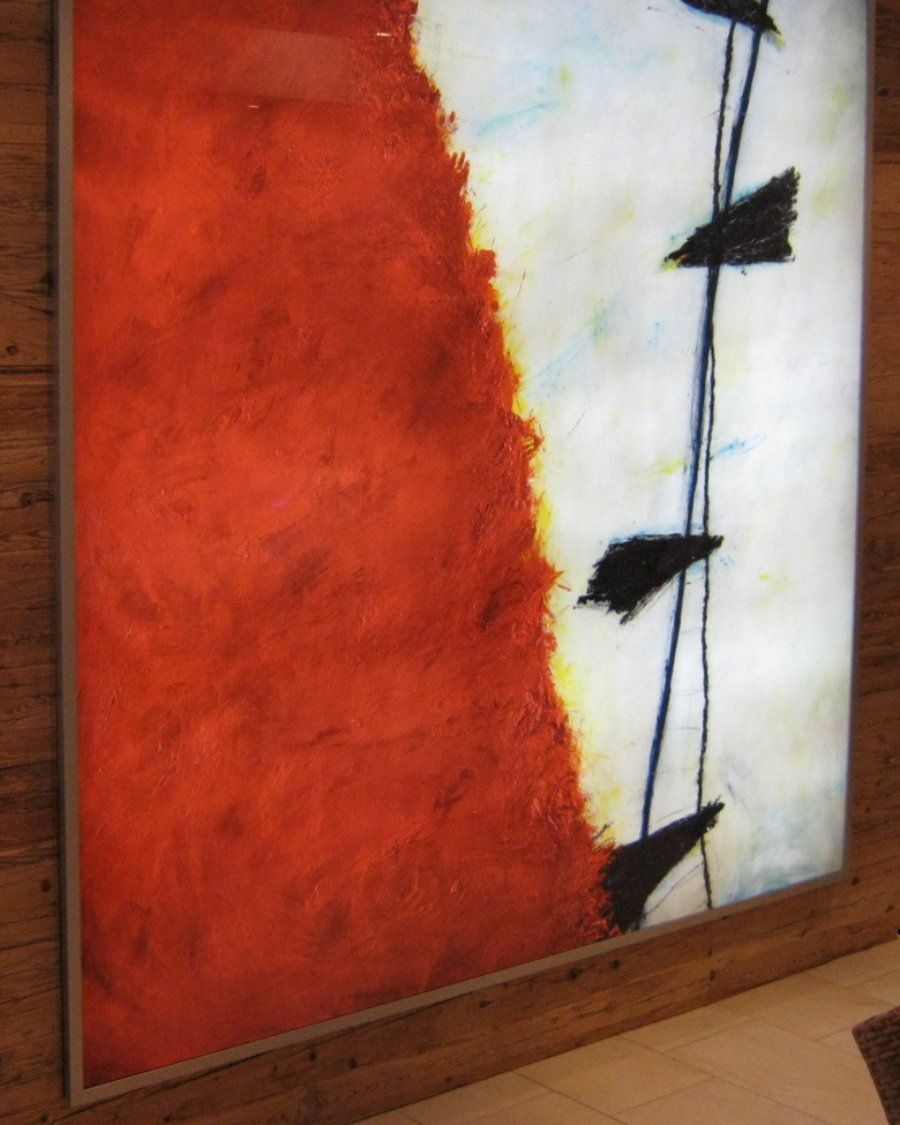 Bedrucktes Glas mit abstrakter Kunst