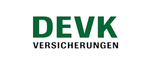 A green and white logo for devk versicherungen