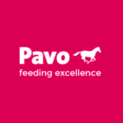 Logotipo para el pienso para caballos Pavo: texto blanco