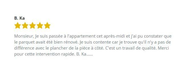 Avis utilisateur B. Ka