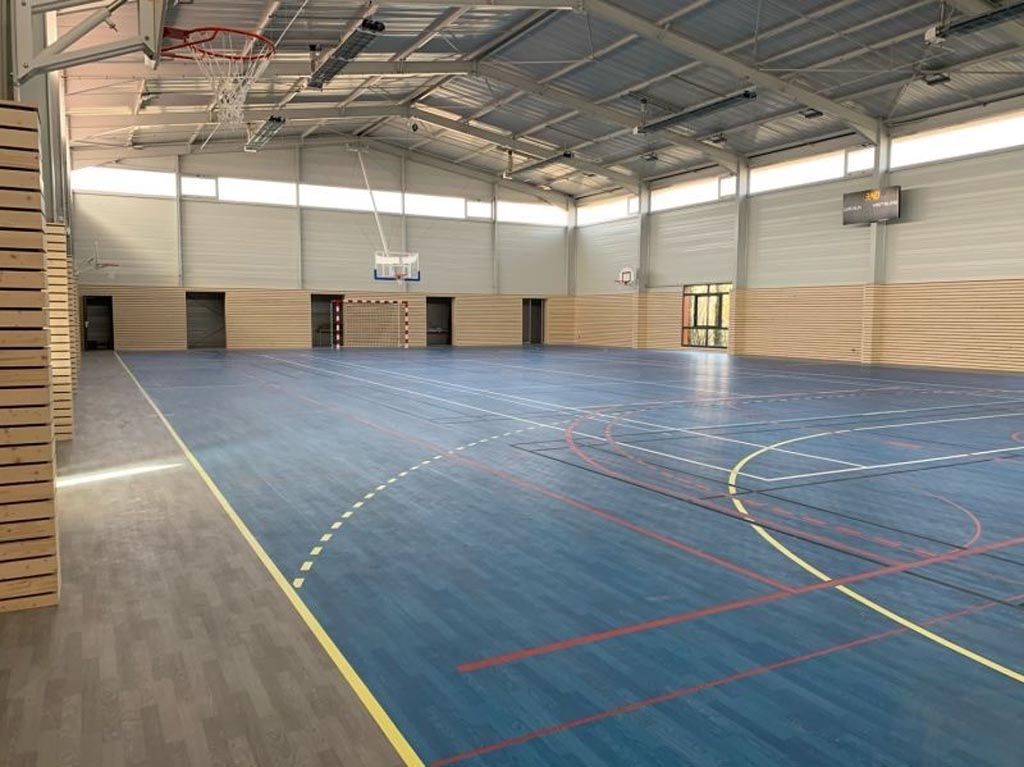 Revêtement bleu salle de sport