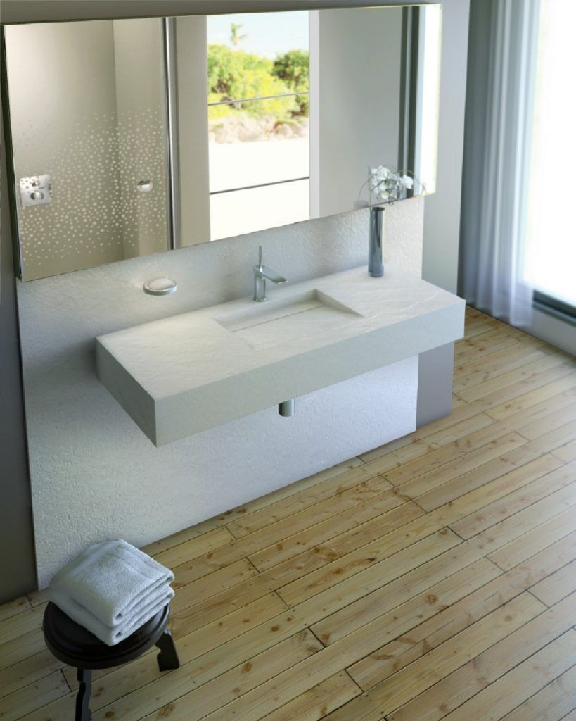 Salle de bain avec évier blanc moderne