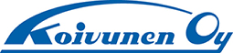 Koivunen Oy blue logo with stylized text and a curved swoosh