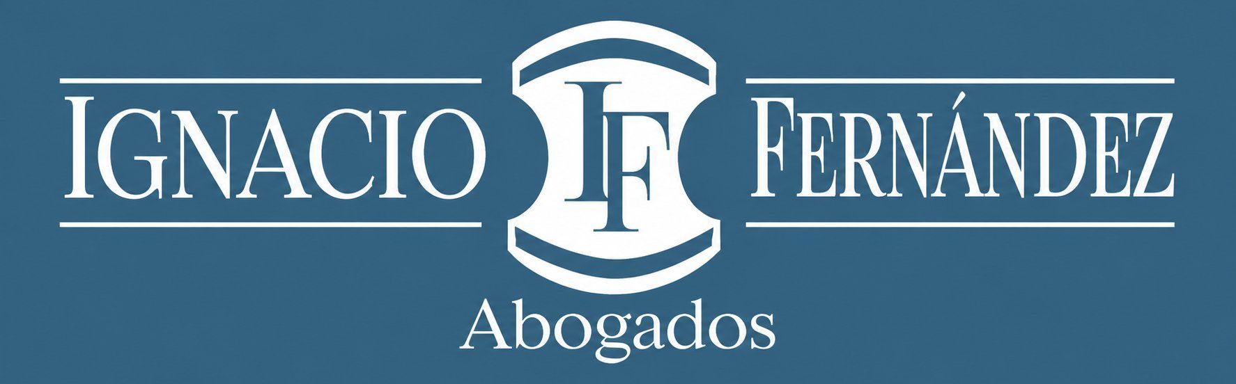 Logotipo de Sevilla Abogados en blanco sobre fondo azul.