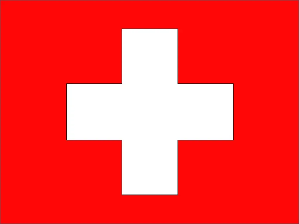 Le drapeau suisse a une croix blanche sur fond rouge.