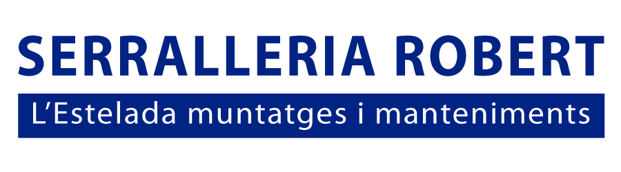 CERRAJER&Iacute;A ROBERT logo en blue and white con el tagline &ldquo;La Estelada montajes y mantenimientos&rdquo;