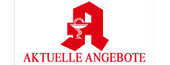 Ein rot-weißes Logo für eine Apotheke namens aktuelle angebote