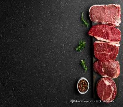 Mehrere Stücke Fleisch von oben fotografiert
