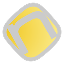 Un cuadrado amarillo con un borde gris sobre un fondo blanco.