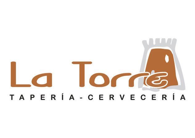 Un logotipo para la cervecería La Torre Tapería con un castillo encima.