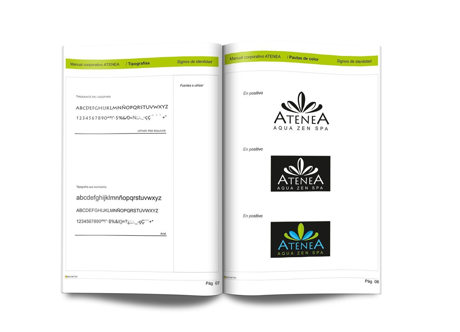 Un libro está abierto en una página que tiene un logotipo.