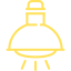 Un icono amarillo de una bombilla sobre un fondo blanco.