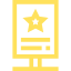 Un icono amarillo de un cartel con una estrella en él.