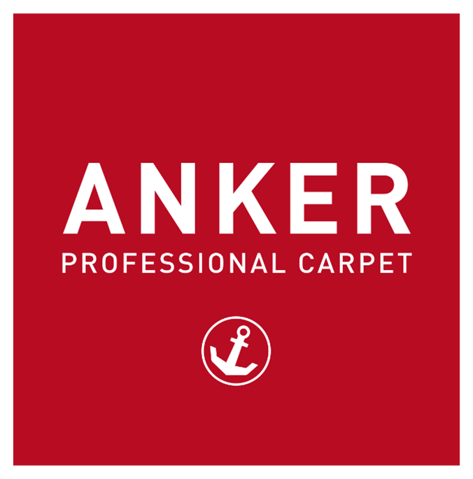 Ein rotes Logo für den Anker-Profiteppich