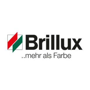 ein Logo für Brillux mehr als Farbe auf weißem Hintergrund