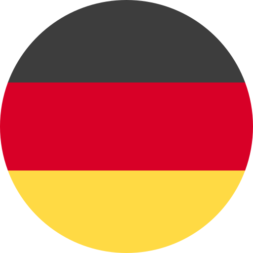 Die deutsche Flagge ist in einem Kreis auf weißem Grund dargestellt.