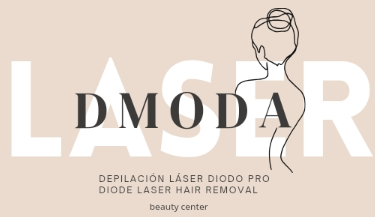 Un logotipo para un centro de belleza llamado Laser Dmoda.