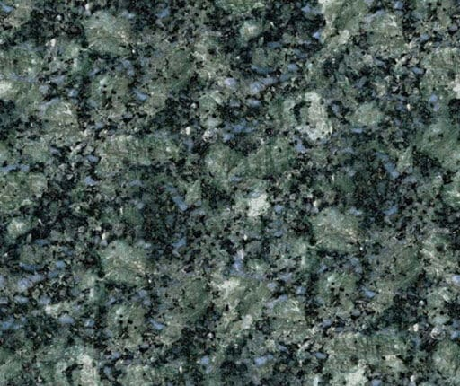 Granit vert avec des taches foncées et claires.
granit vert rivière ou granit forest blue ou granit vert lavras, granit du Brésil 