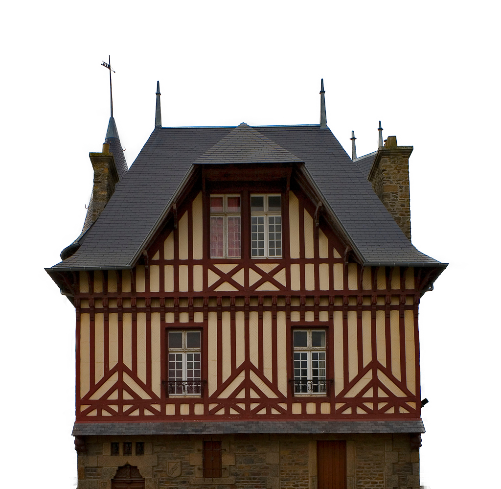 Maisons normandes anciennes à colombages au Bec-Hellouin