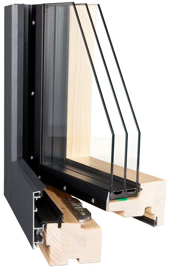 Ein Bild eines Fensters mit drei Glasschichten