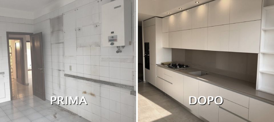 Cucina residenziale prima e dopo