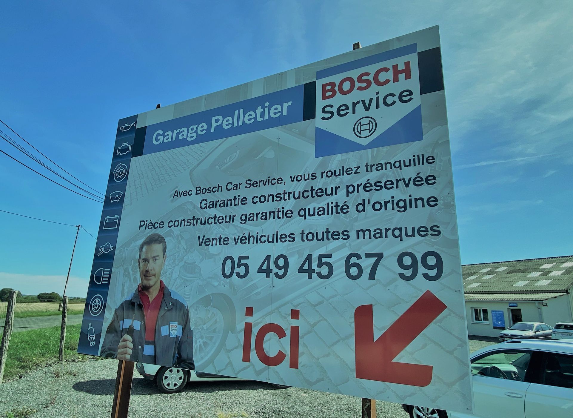 Panneau publicitaire du Garage Pelletier
