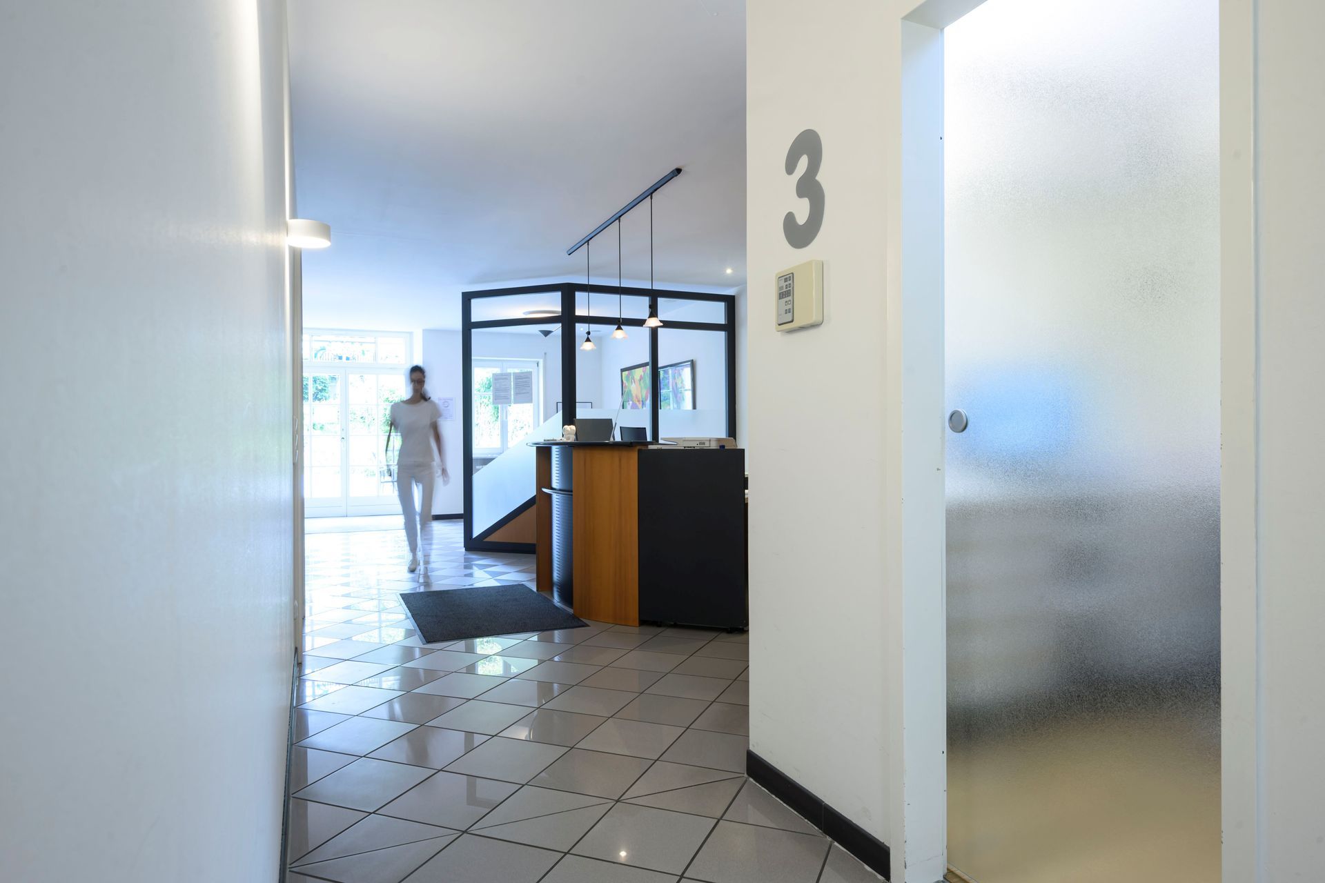 Eingangsbereich der Praxis Lau