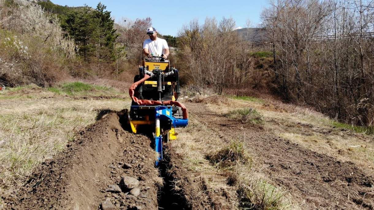 Travail du sol avec un motoculteur