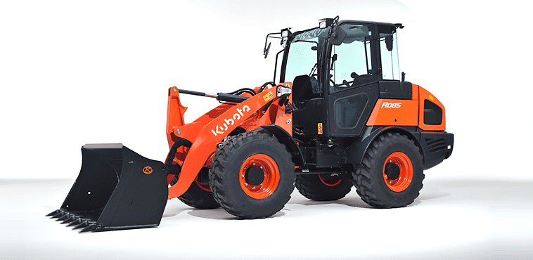 Chargeur Kubota avec godet baissé