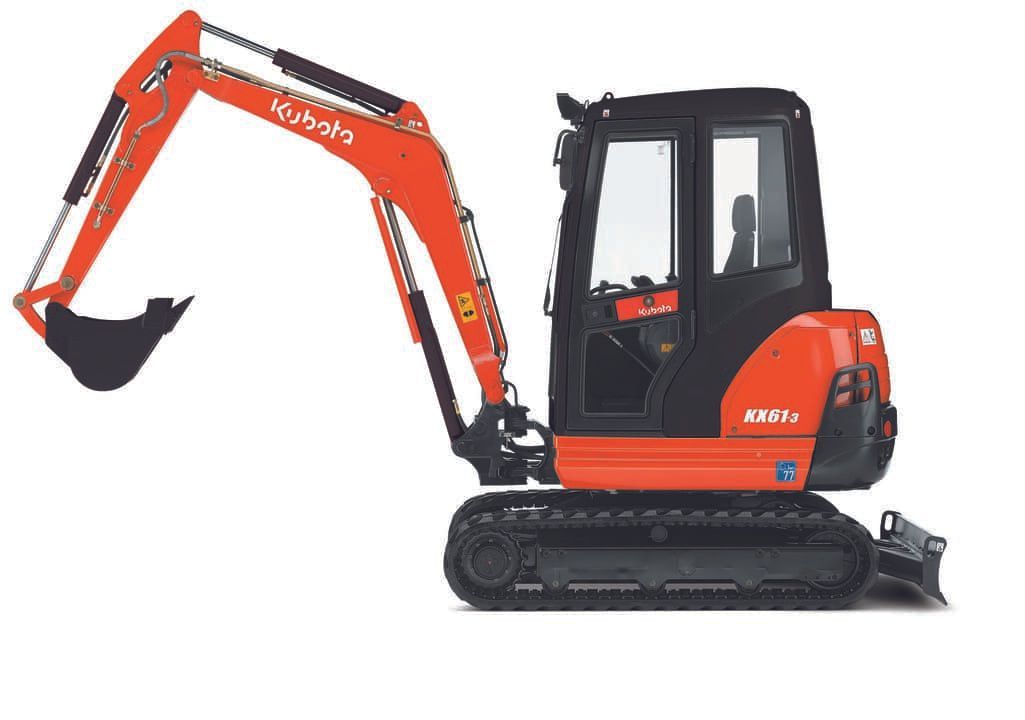 Mini pelle Kubota rouge à chenilles