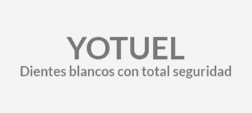 A logo for yotuel dientes blancos con total seguridad
