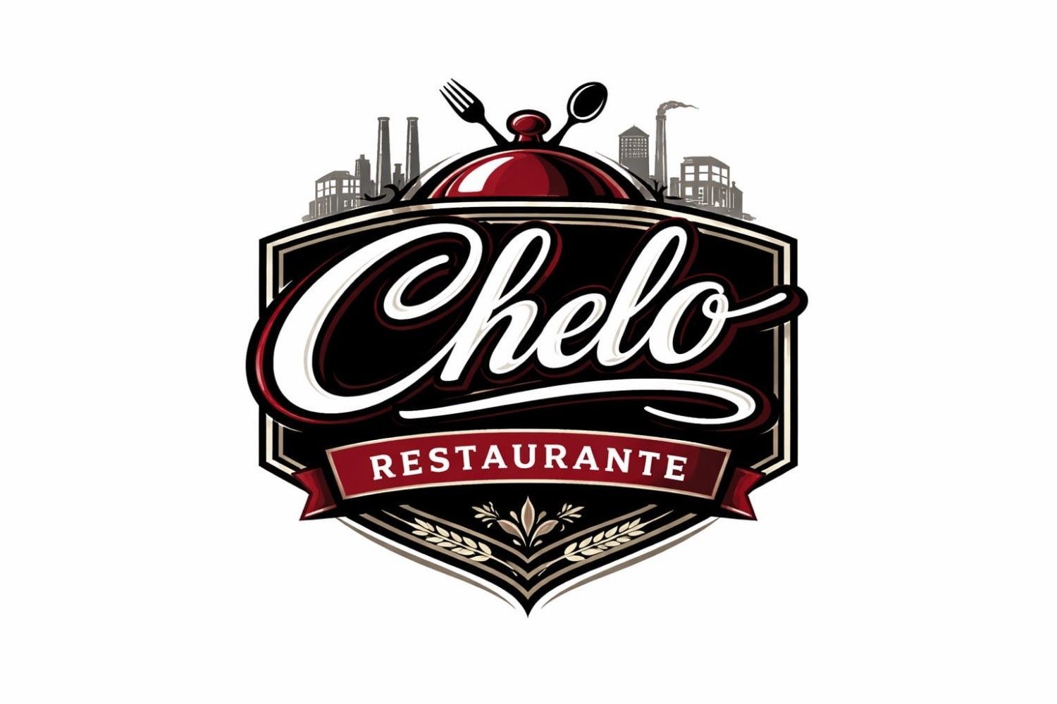 Logotipo para Chelo Restaurante, que presenta una campana estilizada.