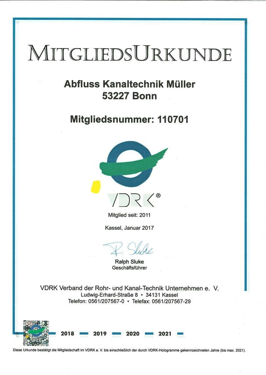 Eine Bescheinigung mit der Aufschrift „Mitgliedsurkunde“