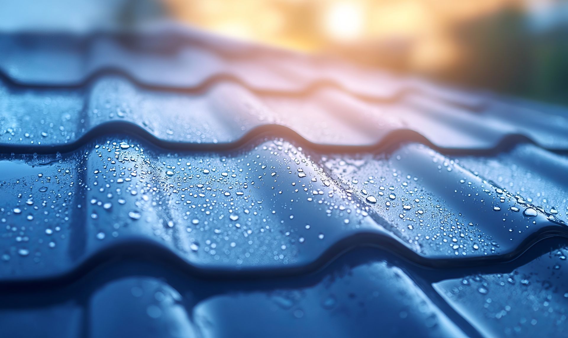 Tuiles grises avec petites gouttes d'eau