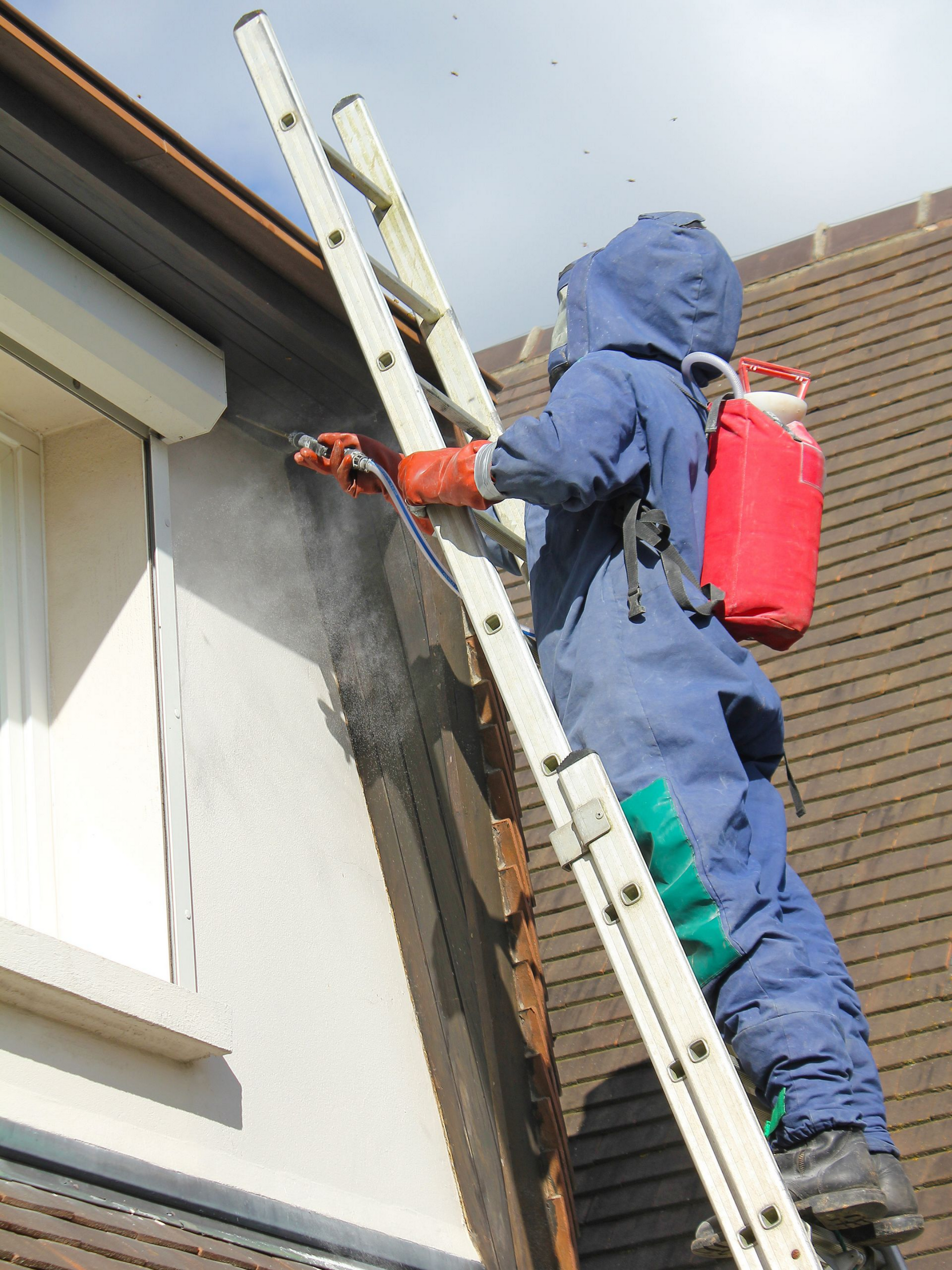 Technicien qui applique un traitement insecte