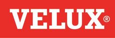 VELUX-Logo in weißer Schrift auf rotem Hintergrund
